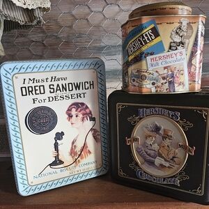 Vintage Hershey's and Oreo Tin Set